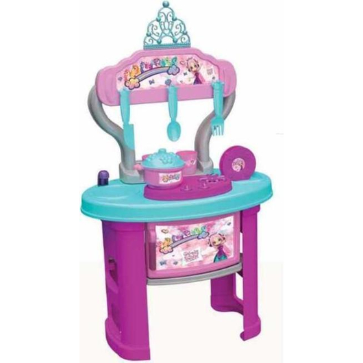 Cucina Giocattolo Bambini 70cm 19 Pezzi Principesse Luci Suoni Forno Fornello