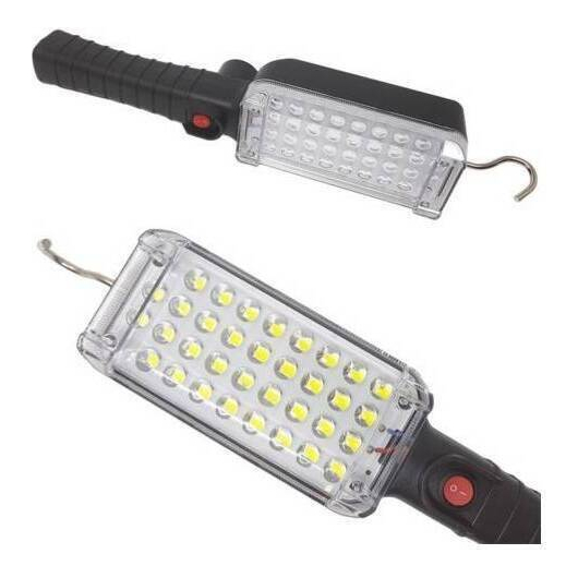 Torcia Portatile Lampada Emergenza 34 LED Calamitata Gancio Ricaricabile Lavoro