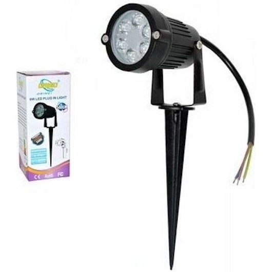 Faretto Led 4000k Faro da Giardino 6w Supporto Picchetto Luce Calda 540lmn IP65