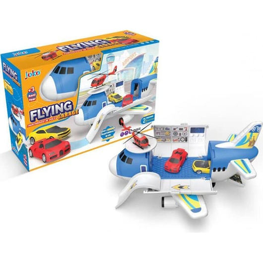 Aereo Giocattolo Garage Bambini Aeroplano Apribile 2 Macchinine 1 Elicottero