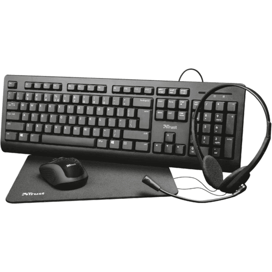 Set Home Office con tastiera confortevole mouse wireless cuffie leggere tappeto