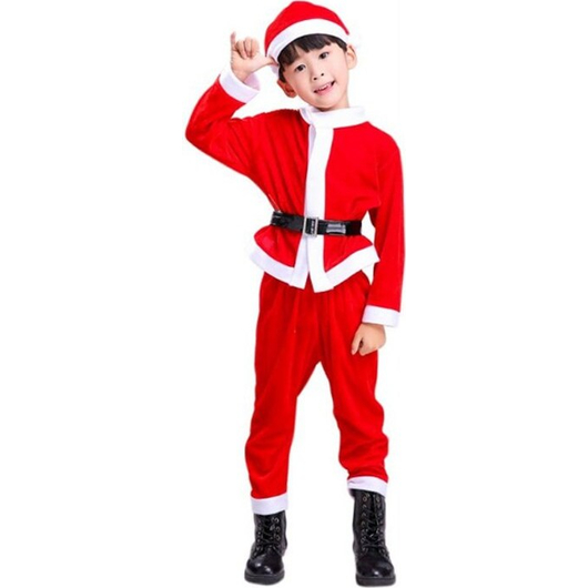 Costume Babbo Natale con Cappello Bambino Vestito Varie Taglie 1-8 anni (6-8...