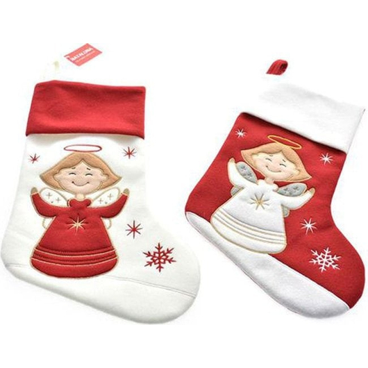 2x Calza Befana Vuota 46cm Natale Epifania Decorazione Porta Dolci Angioletto