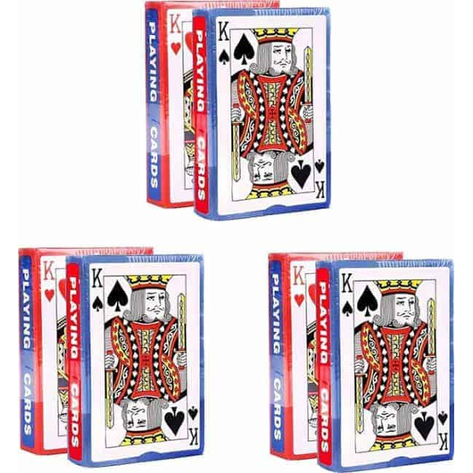 6 Mazzi Carte da Gioco Poker 52 Plastificate Black Jack Giochi Ramino Scala 40