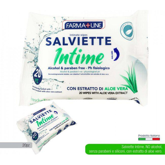 120x Salviette Intime Umidificate Aloe Vera Delicate Senza Alcol PH Fisiologico