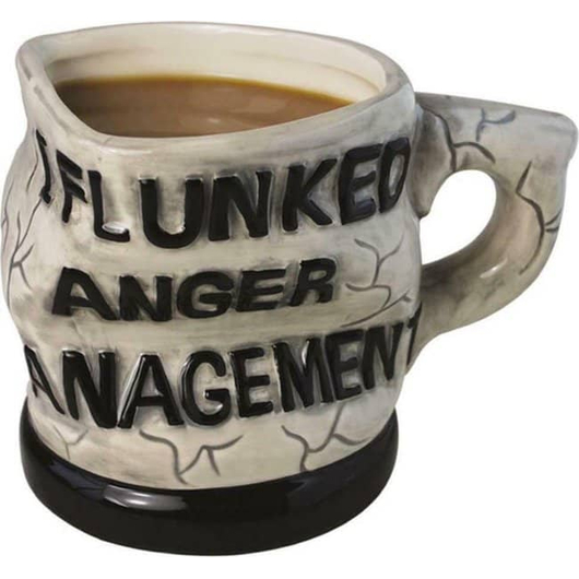 Tazza Accartocciata I Flunked Anger Management Gestione Rabbia Ceramica Regalo