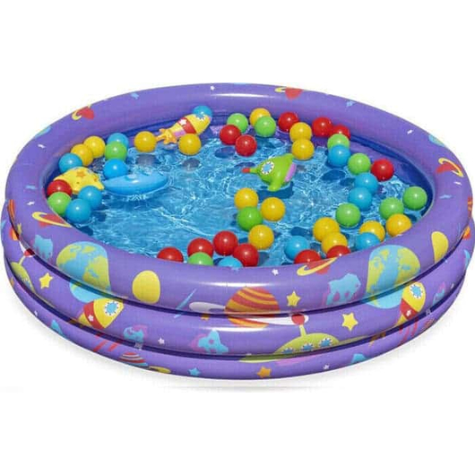 Piscina Gonfiabile per Bambini con 50 Palline Set da Gioco 102x25cm