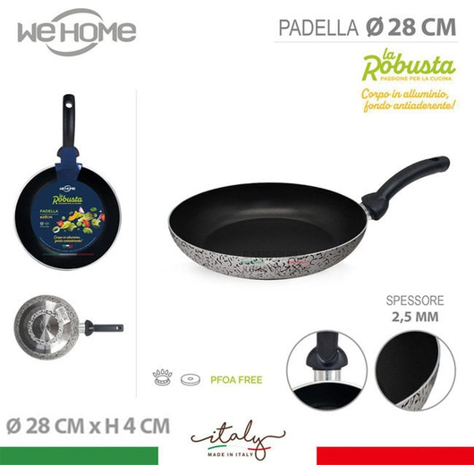 Padella Bassa Antiaderente Vari Diametri in Alluminio Made in italy Cucinare...