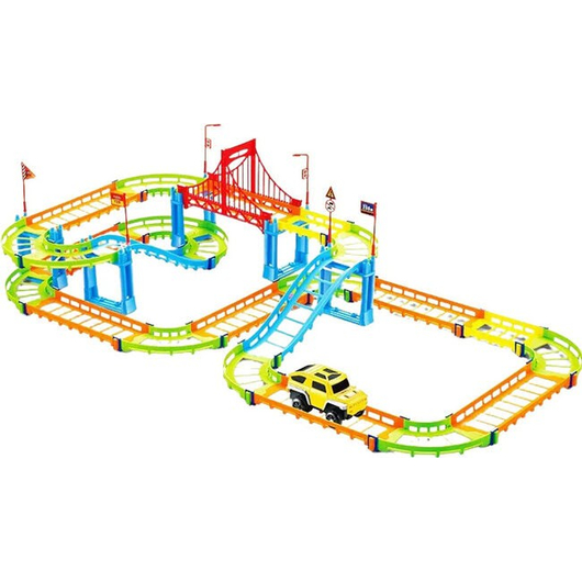 Pista ferrovia con macchinina per bambini giocattolo gioco regalo montabile 3+