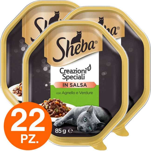 Sheba Creazioni Speciali in Salsa Cibo per Gatti Angello e Verdure- 22 Vaschette