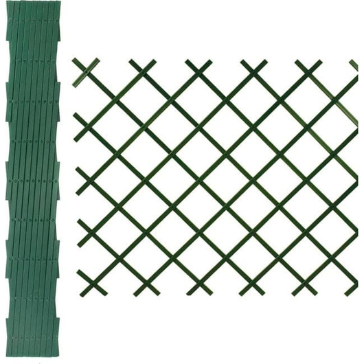 Traliccio Estensibile in PVC colore Verde 100x200 cm piante rampicanti balcone