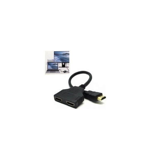 Cavo HDMI Maschio a 2 Femmina 1080p Sdoppiatore Adattatore Convertitore Full HD