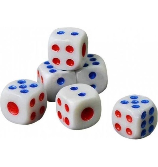 16x Dadi D6 Bianchi 6 Lati Poker D&D Giochi da Tavolo Oca Plastica Cubo