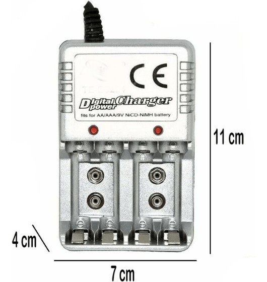 Caricatore Batterie Ricaricabili 220 Volt Per Pile AA-AAA 9V AC 220V Casa