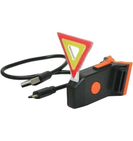 Triangolo LED per Segnalazione Posizione Bici Luce Intermittente USB Strobo