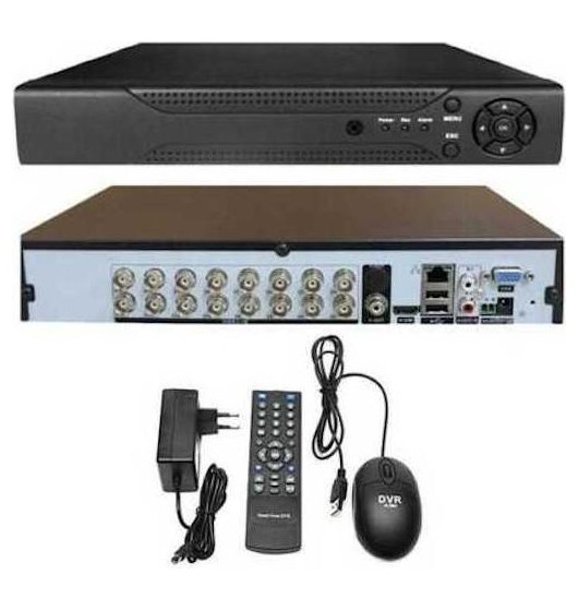 DVR 16 Canali 26x20x4.3cm AHD HDMI HD H.264 Mouse Telecomando VGA Sorveglianza