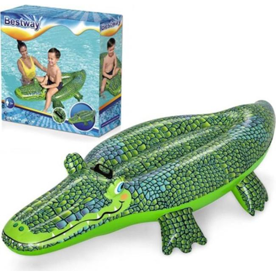 Coccodrillo Cavalcabile Gioco Gonfiabile Bambini 152x71cm Mare Piscina Estate