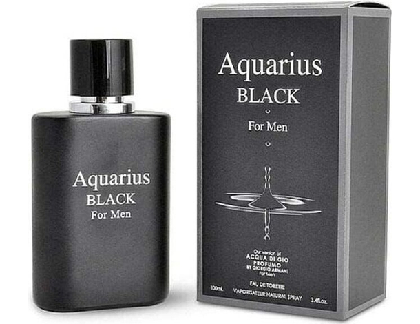 Profumo da Uomo Aquarius Black 100 ml Eau de Toilette Spray Idea Regalo per Lui