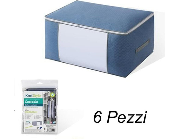 Box Scatola 6PZ Salvaspazio Portatutto Vestiti Armadio Organizer 45x30x20 cm