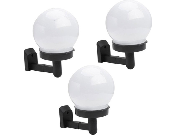 Lanterna solare 3pz Luce LED Giardino esterno Lampada da parete sfera applique