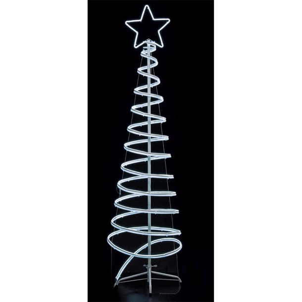 Albero di Natale in metallo neon bifacciale 1440 LED elegante design bianco...